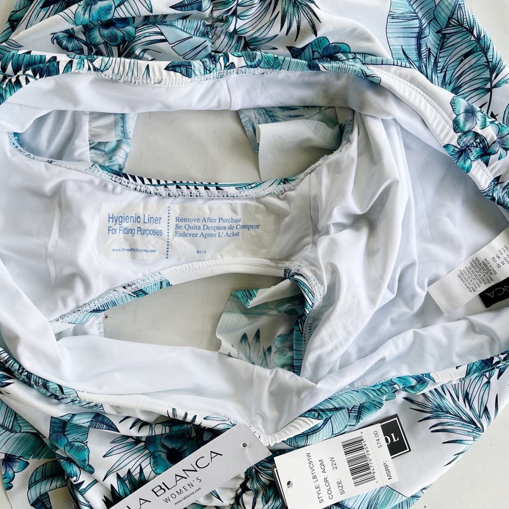 [La Blanca] NWT white floral swim skirt bottom plus size 22W - Picture 9 of 9